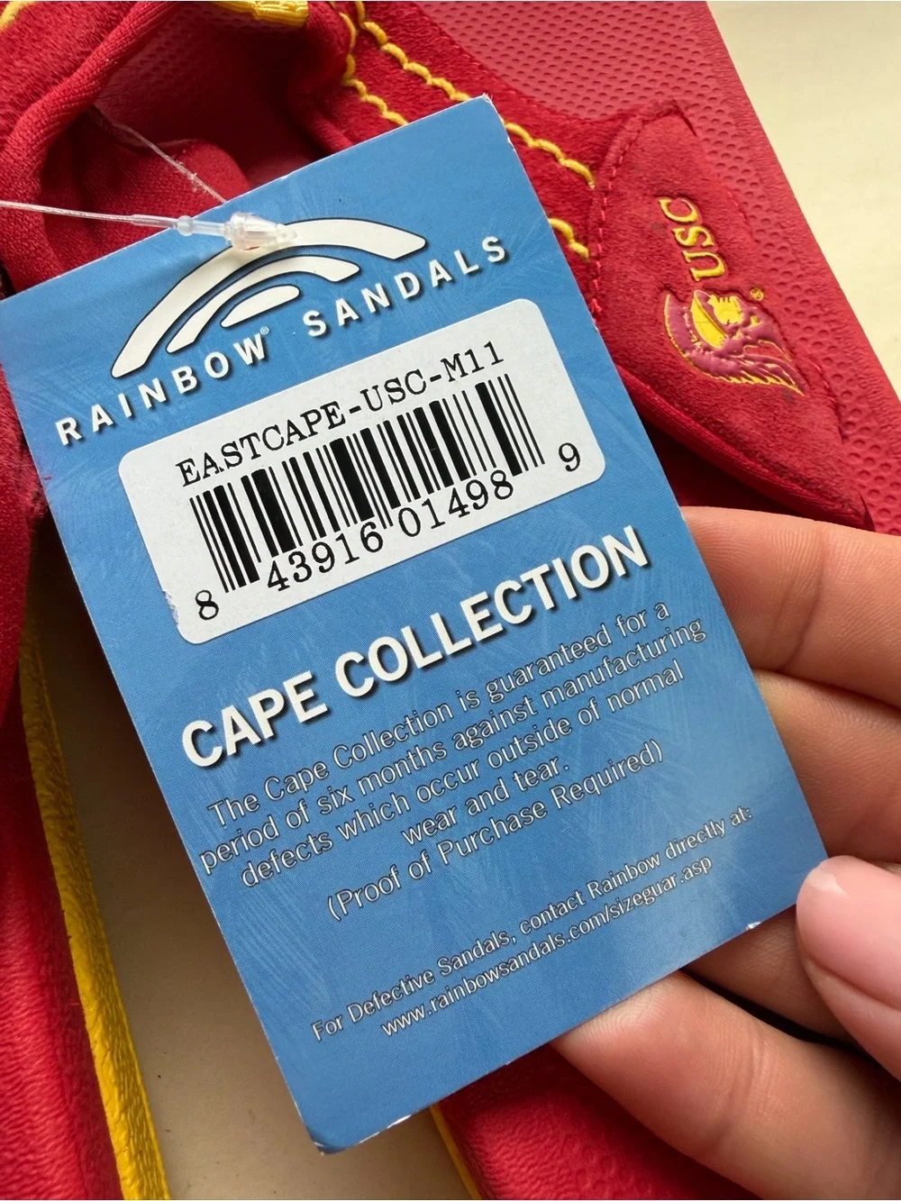 NWT RAINBOW Cape Collection USC Trojans Red Flip Flops Men 11